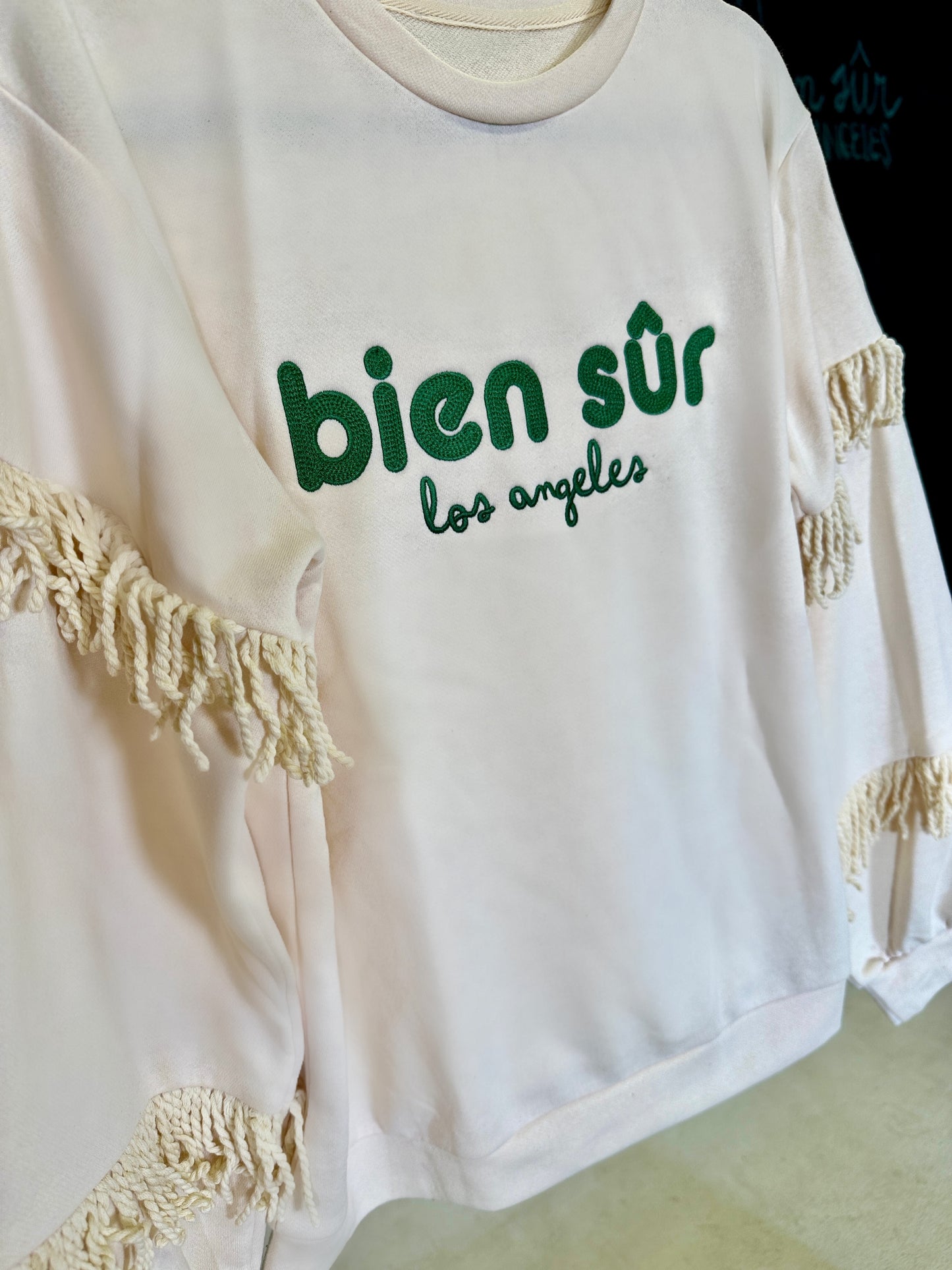 Ivory Bien Sûr Fringe Sweater