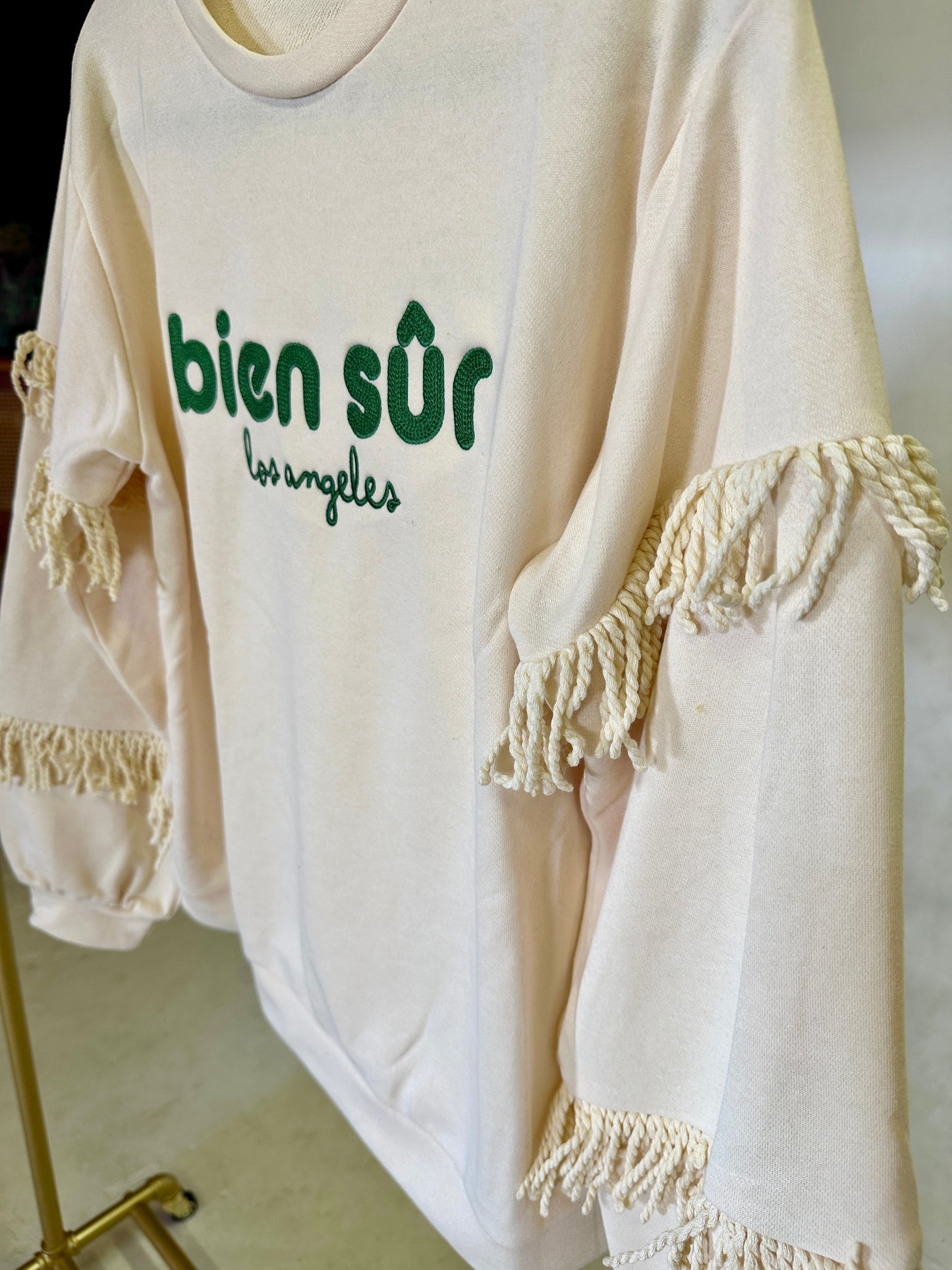 Ivory Bien Sûr Fringe Sweater